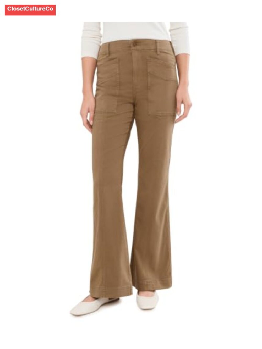 High-Rise Flare Jeans with Patch Front Pockets High Rise Flared